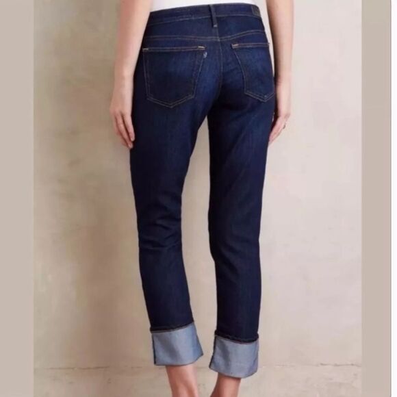 AG Adriano Goldschmied The High Rise Stevie Cuff Slim Straight Jean 29 - Picture 4 of 10